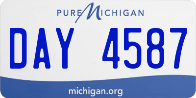 MI license plate DAY4587