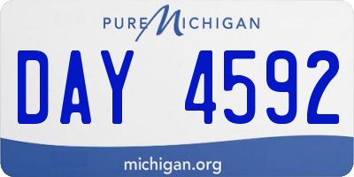 MI license plate DAY4592