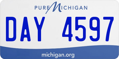 MI license plate DAY4597