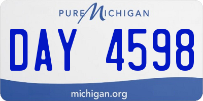 MI license plate DAY4598