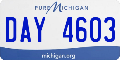 MI license plate DAY4603