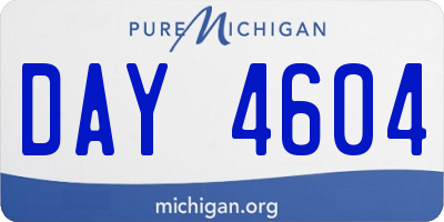 MI license plate DAY4604