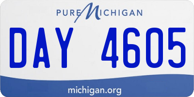 MI license plate DAY4605
