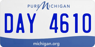 MI license plate DAY4610