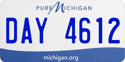 MI license plate DAY4612