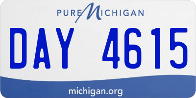 MI license plate DAY4615