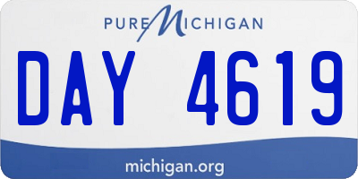 MI license plate DAY4619