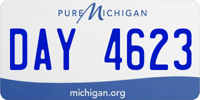 MI license plate DAY4623