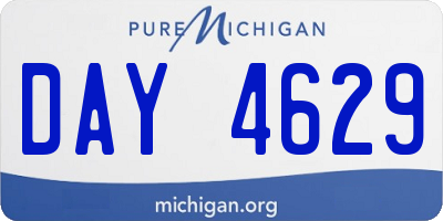 MI license plate DAY4629