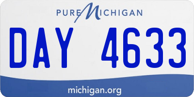 MI license plate DAY4633