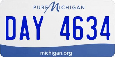 MI license plate DAY4634