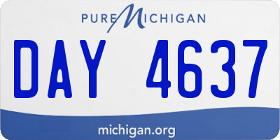 MI license plate DAY4637