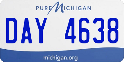MI license plate DAY4638