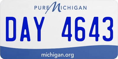 MI license plate DAY4643