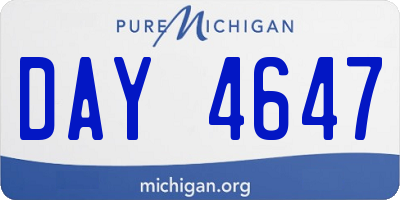 MI license plate DAY4647