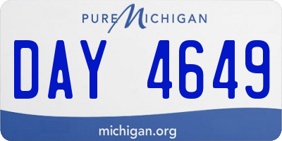 MI license plate DAY4649