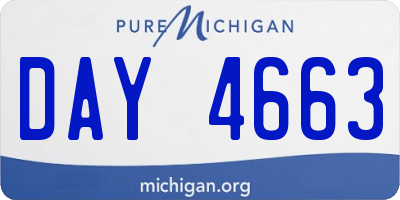 MI license plate DAY4663