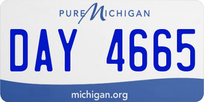 MI license plate DAY4665