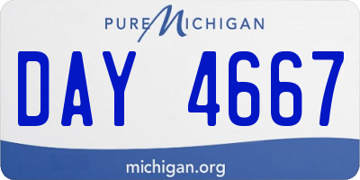 MI license plate DAY4667
