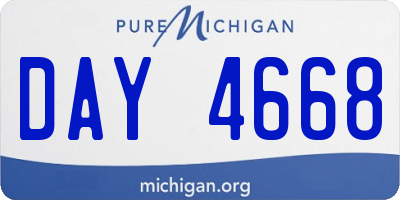MI license plate DAY4668