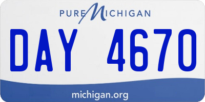 MI license plate DAY4670