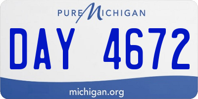 MI license plate DAY4672
