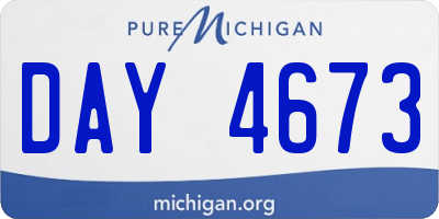 MI license plate DAY4673