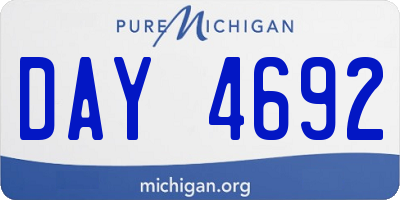 MI license plate DAY4692