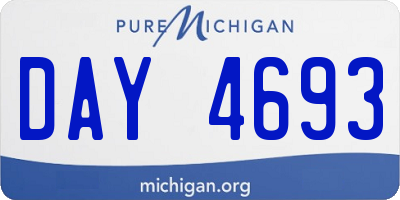 MI license plate DAY4693