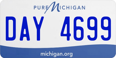 MI license plate DAY4699