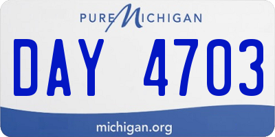MI license plate DAY4703