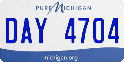 MI license plate DAY4704