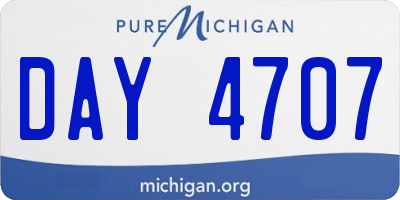 MI license plate DAY4707