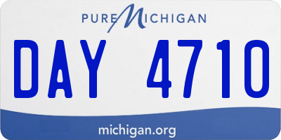 MI license plate DAY4710