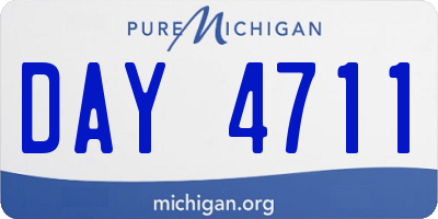 MI license plate DAY4711