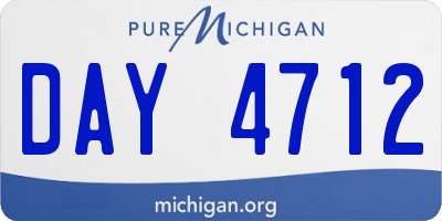 MI license plate DAY4712