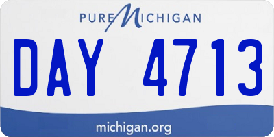 MI license plate DAY4713