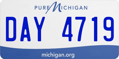 MI license plate DAY4719