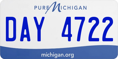 MI license plate DAY4722