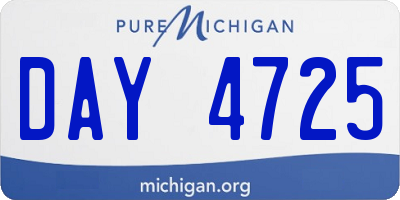 MI license plate DAY4725