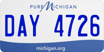 MI license plate DAY4726