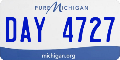 MI license plate DAY4727