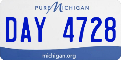 MI license plate DAY4728