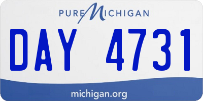 MI license plate DAY4731