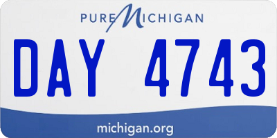 MI license plate DAY4743