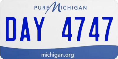 MI license plate DAY4747