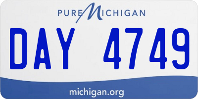 MI license plate DAY4749