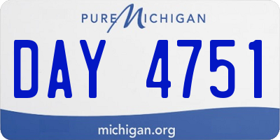 MI license plate DAY4751