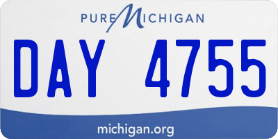 MI license plate DAY4755