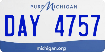 MI license plate DAY4757